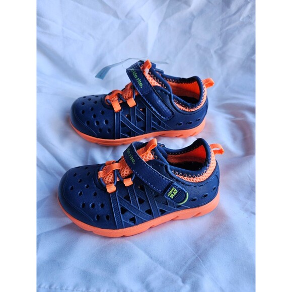 Stride Rite Made 2 Play Phibian Sneaker Sandal Water Shoes Blue/Orange Size 7 - Picture 1 of 5